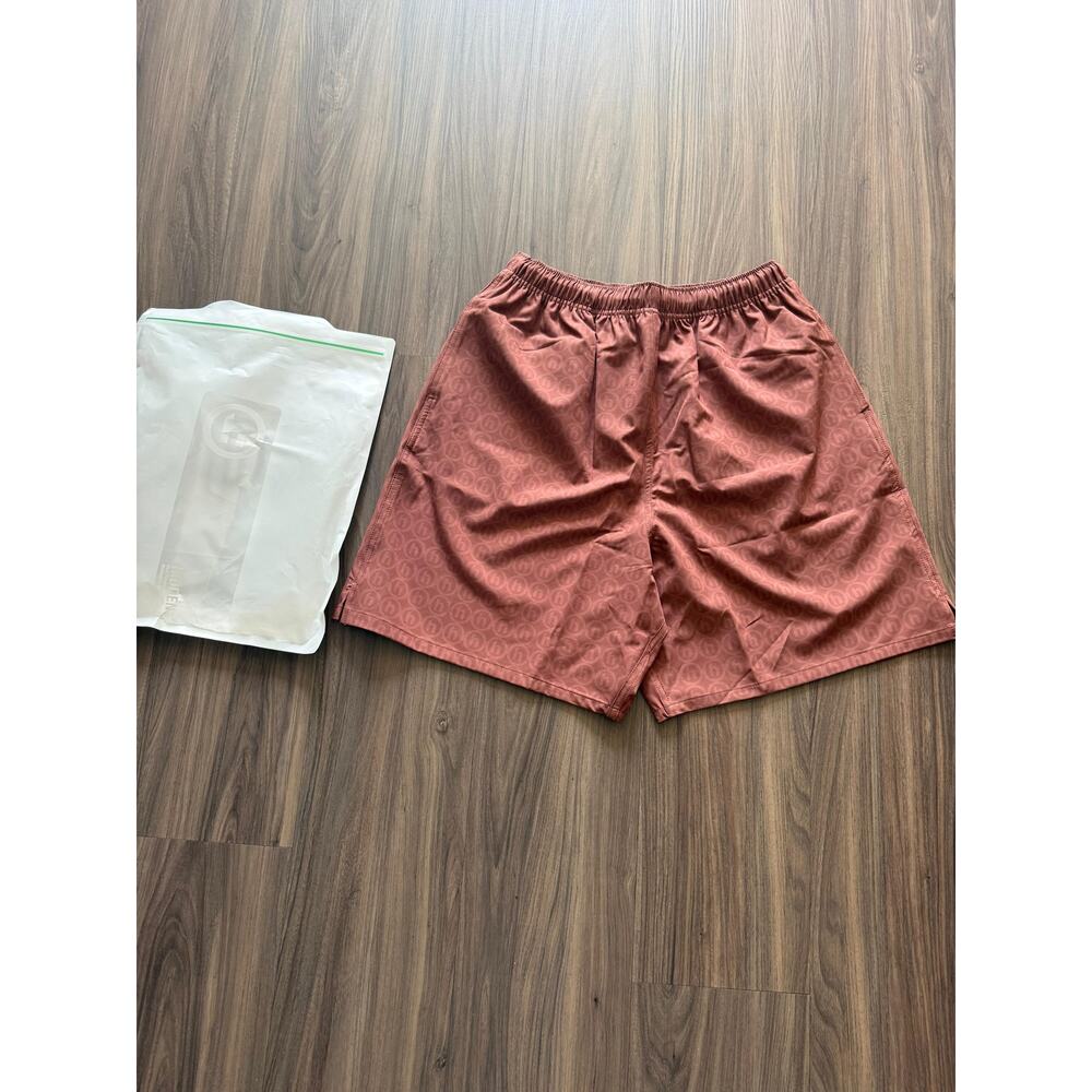 Hidden NY All-Over Monogram Boardshort Burnt Orange Tone-on-Tone Logo NWT